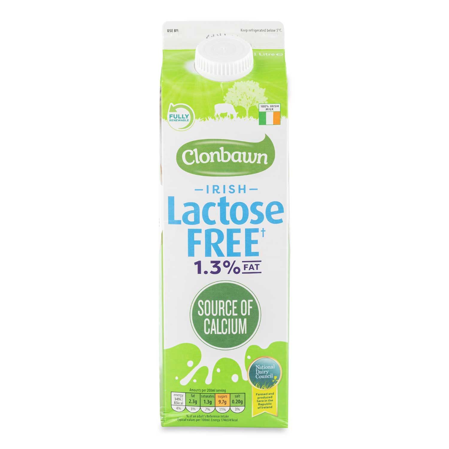 Irish Lactose Free Milk 1.3% Fat 1l Clonbawn